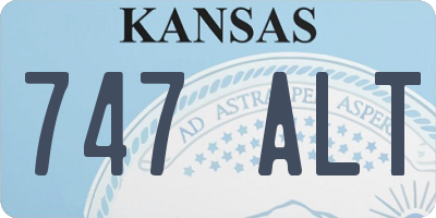 KS license plate 747ALT