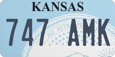 KS license plate 747AMK