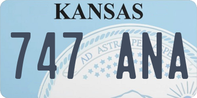 KS license plate 747ANA