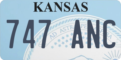 KS license plate 747ANC