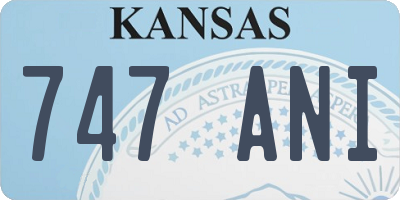 KS license plate 747ANI