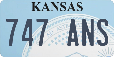 KS license plate 747ANS