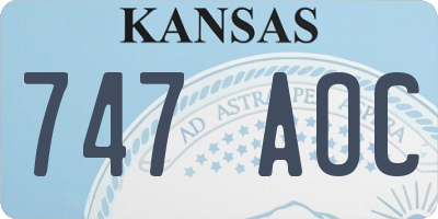 KS license plate 747AOC