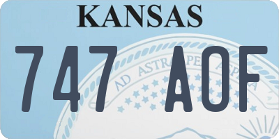 KS license plate 747AOF