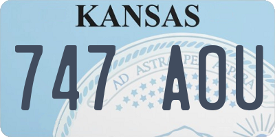 KS license plate 747AOU