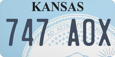 KS license plate 747AOX