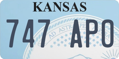 KS license plate 747APO