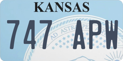 KS license plate 747APW