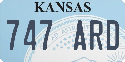 KS license plate 747ARD