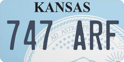 KS license plate 747ARF