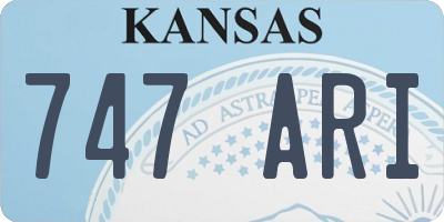 KS license plate 747ARI