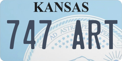 KS license plate 747ART