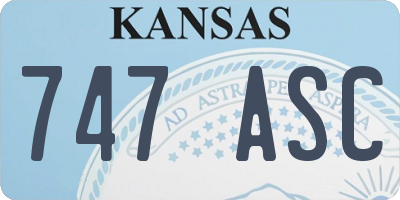 KS license plate 747ASC