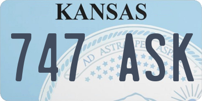 KS license plate 747ASK