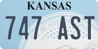 KS license plate 747AST