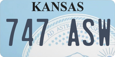 KS license plate 747ASW