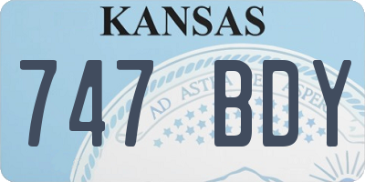 KS license plate 747BDY