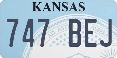KS license plate 747BEJ