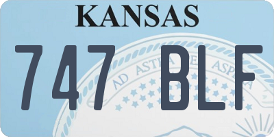 KS license plate 747BLF