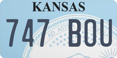 KS license plate 747BOU