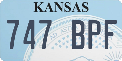 KS license plate 747BPF