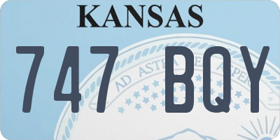 KS license plate 747BQY