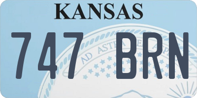 KS license plate 747BRN