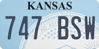 KS license plate 747BSW