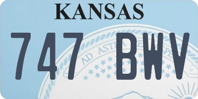 KS license plate 747BWV