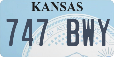 KS license plate 747BWY