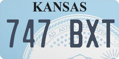 KS license plate 747BXT