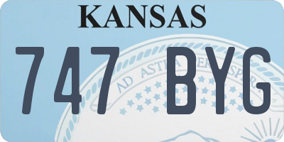 KS license plate 747BYG