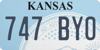 KS license plate 747BYO
