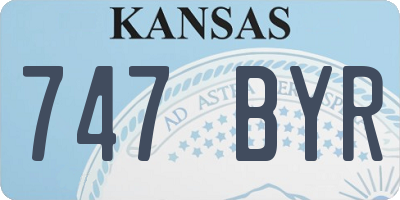 KS license plate 747BYR