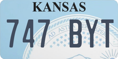 KS license plate 747BYT