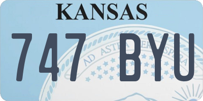 KS license plate 747BYU