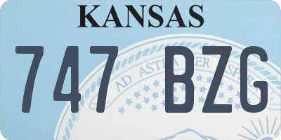 KS license plate 747BZG