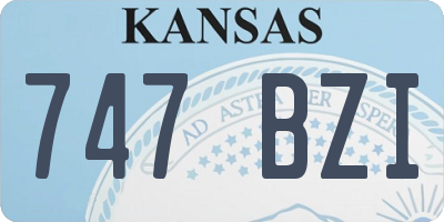 KS license plate 747BZI