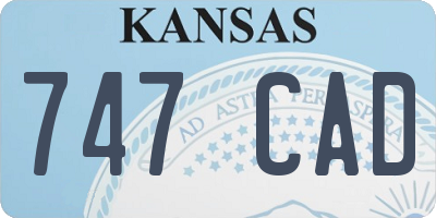 KS license plate 747CAD