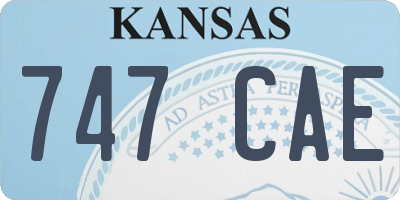 KS license plate 747CAE