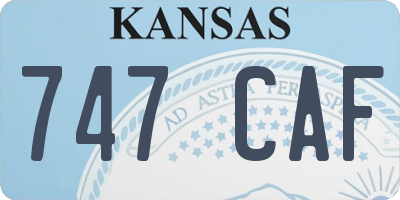 KS license plate 747CAF