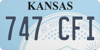 KS license plate 747CFI
