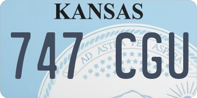 KS license plate 747CGU