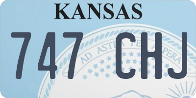 KS license plate 747CHJ