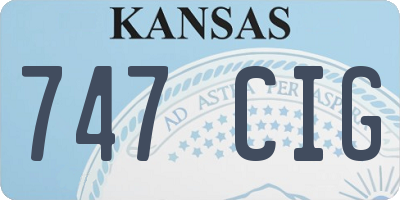 KS license plate 747CIG