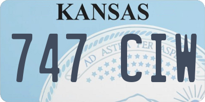 KS license plate 747CIW