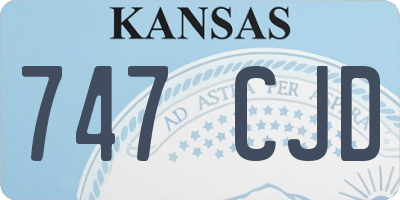 KS license plate 747CJD