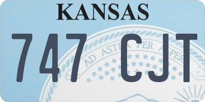 KS license plate 747CJT