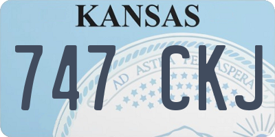 KS license plate 747CKJ