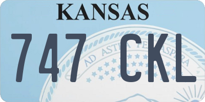 KS license plate 747CKL